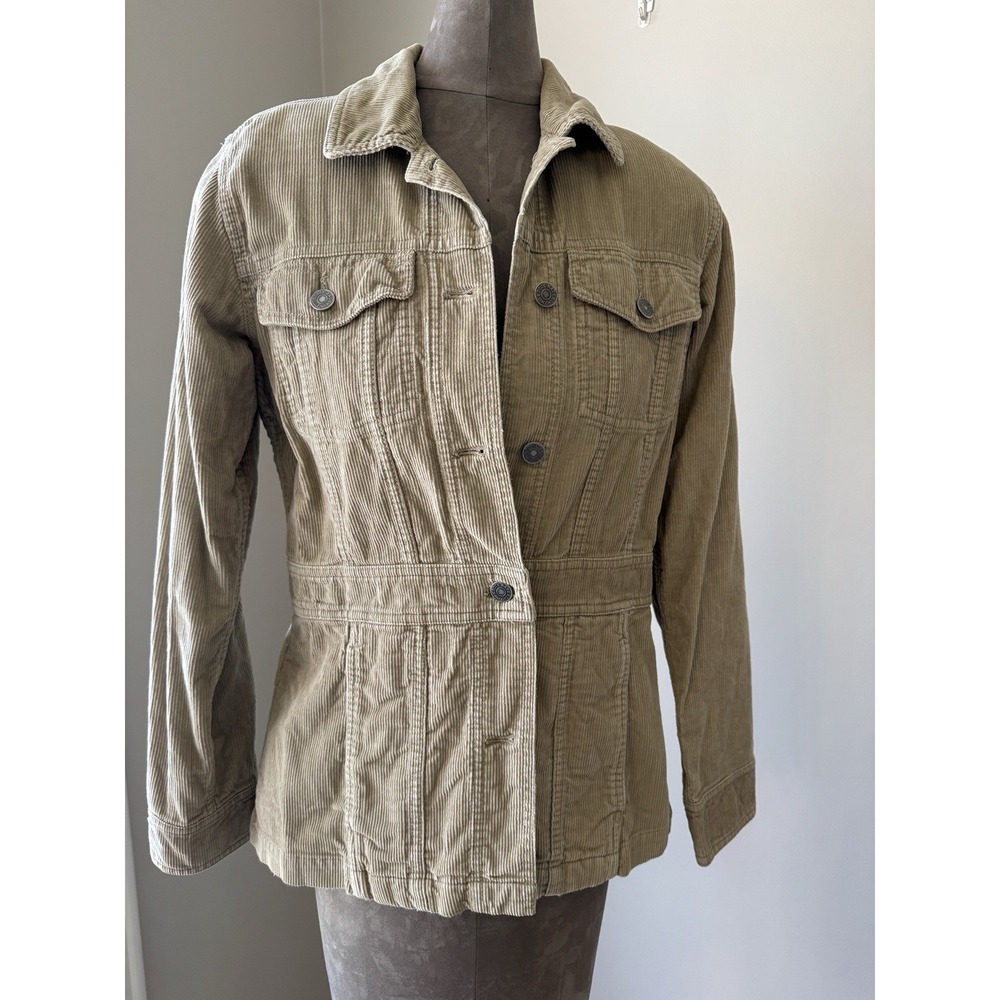 Eddie Bauer Womens SM Outdoor Outfitter Tan Stretch Corduroy Jacket